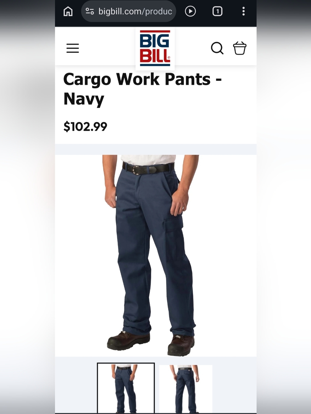 Big Bill Work Cargo Pants - Navy - Men's 38x30 - NWT - Picture 9 of 9